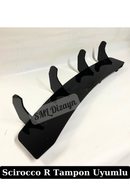Scirocco R Arka Tampon için 4lü Flap-Bıçak-Lip Parlak Siyah 2009-2017-6