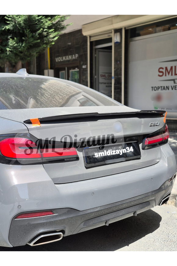 rear trunk spoiler for bmw g30 carbon look