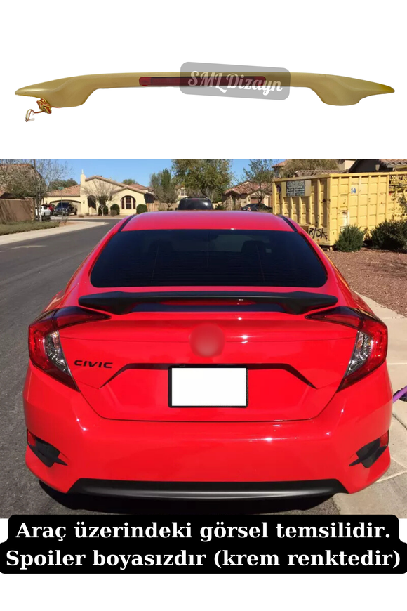 rear trunk spoiler for honda civic 10th gen sedan