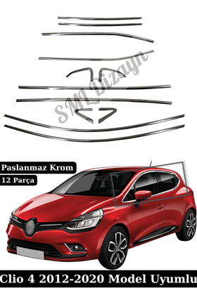 clio 4 krom cam çıtası