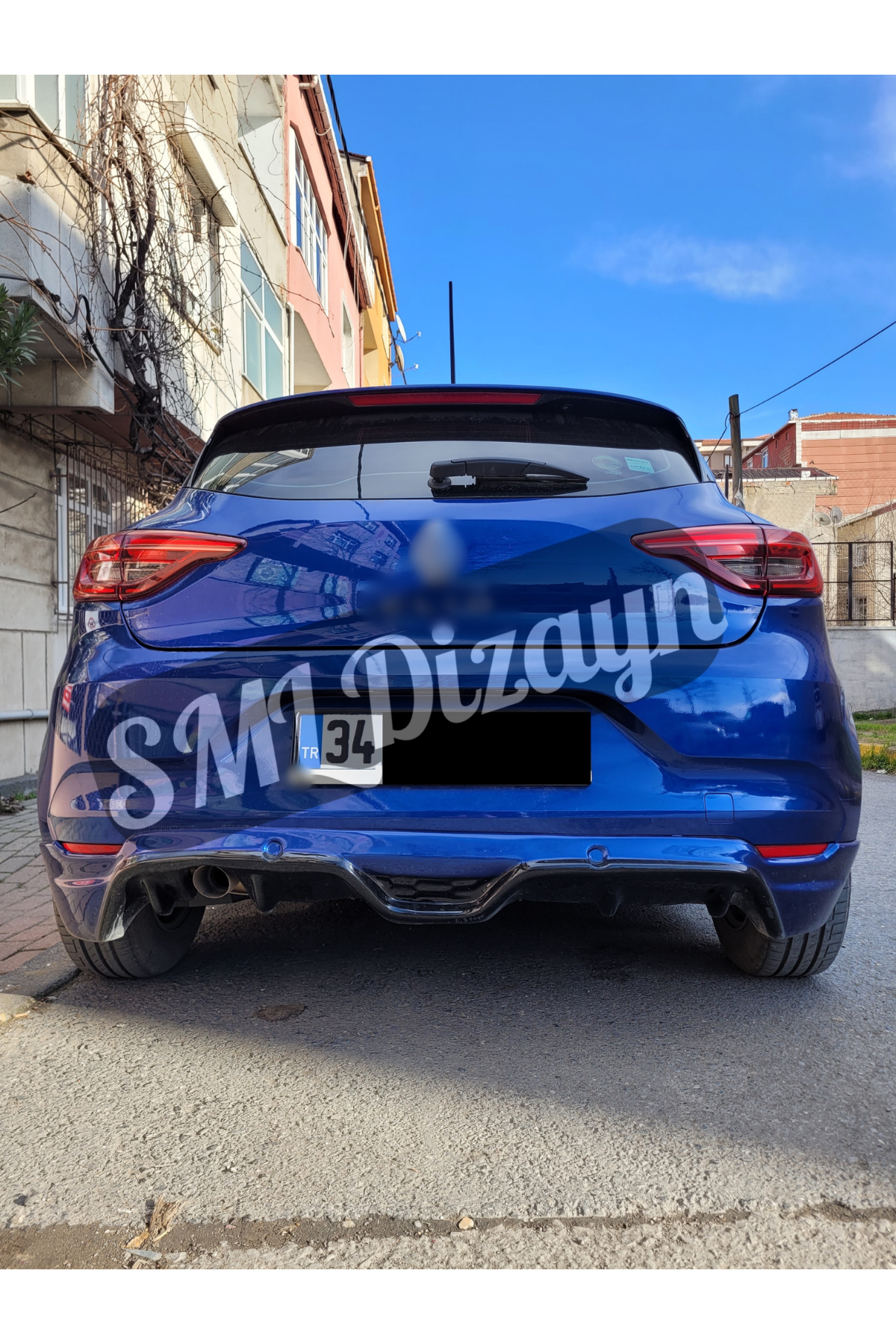 Clio 5 Rear Additional Diffuser Unpainted Plastic 2019-2023 (Non-Makeu ...
