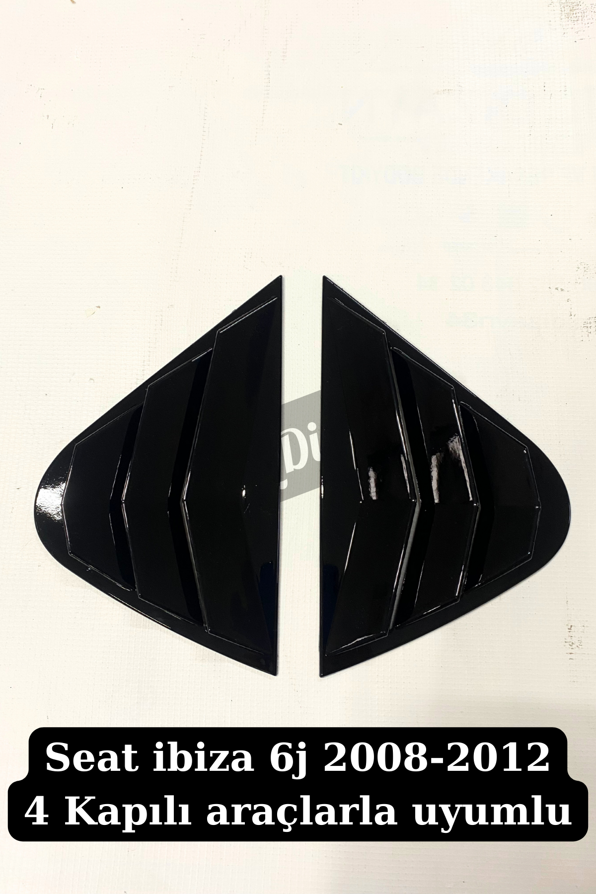 ibiza 6j Butterfly Window Visor Covering Plastic (4 Door Compatible) Glossy Black 2008-2012