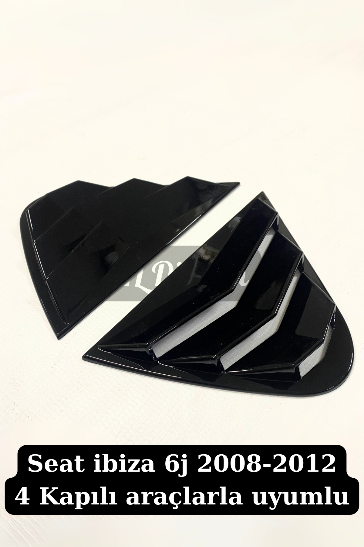 ibiza 6j Butterfly Window Visor Covering Plastic (4 Door Compatible) Glossy Black 2008-2012