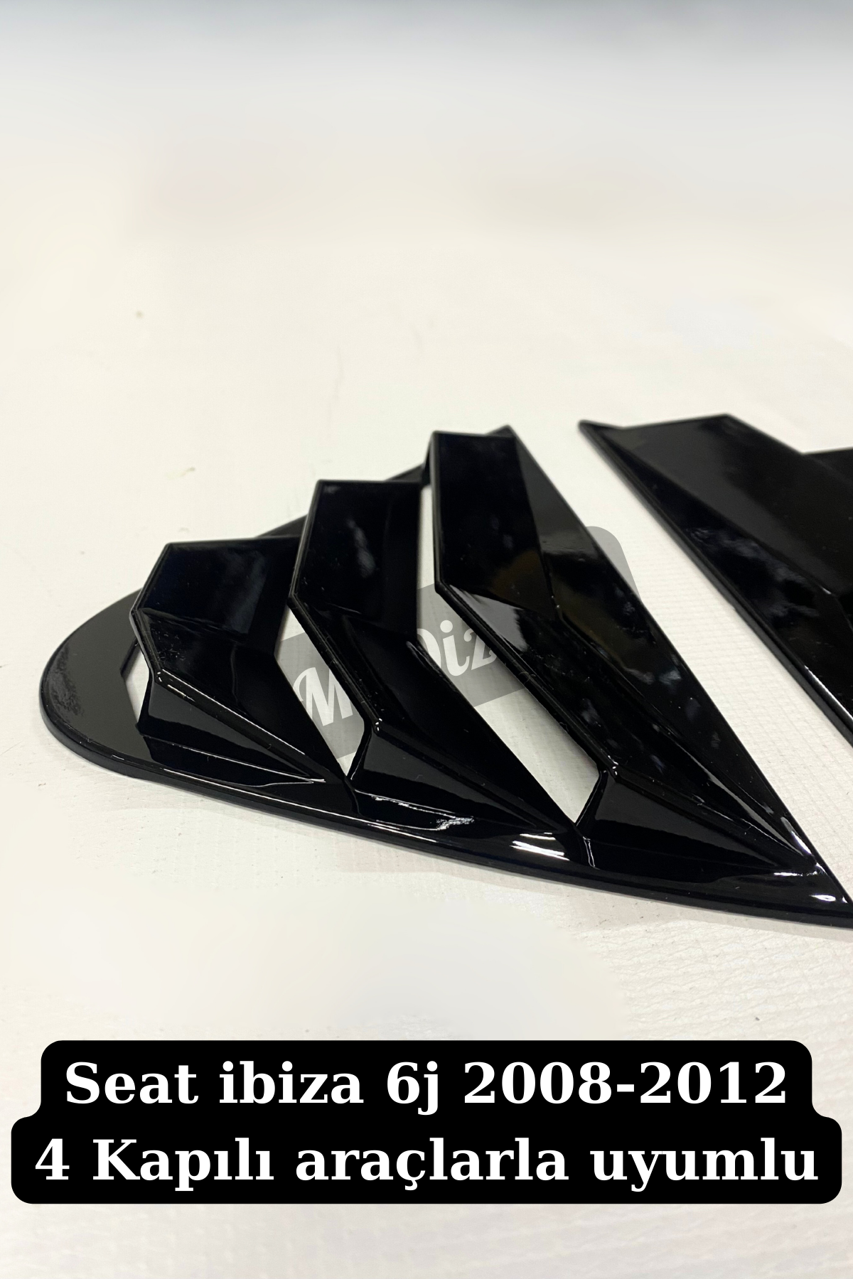 ibiza 6j Butterfly Window Visor Covering Plastic (4 Door Compatible) Glossy Black 2008-2012