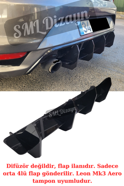 diffuser splitters for seat leon 5f aero bumper