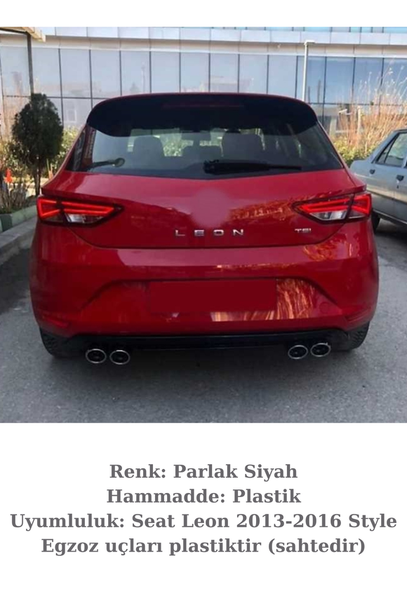 seat leon mk3 style sahte 4 egzoz çıkışlı difüzör arka ek 