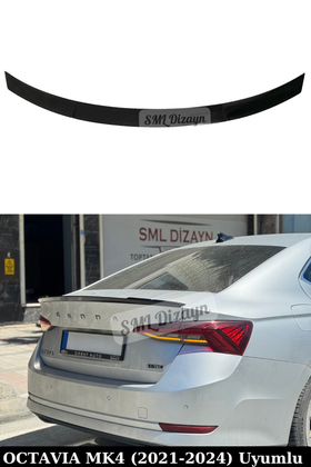 Skoda Octavia Mk4 Parlak Siyah (Black) Bagaj Üstü Spoiler Piano Black