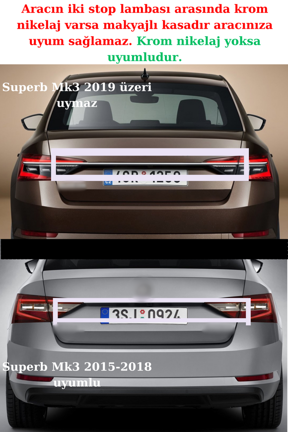 Superb Mk3 Difüzör Arka Ek Mat Siyah 2015-2018 (Makyajsız Kasa)