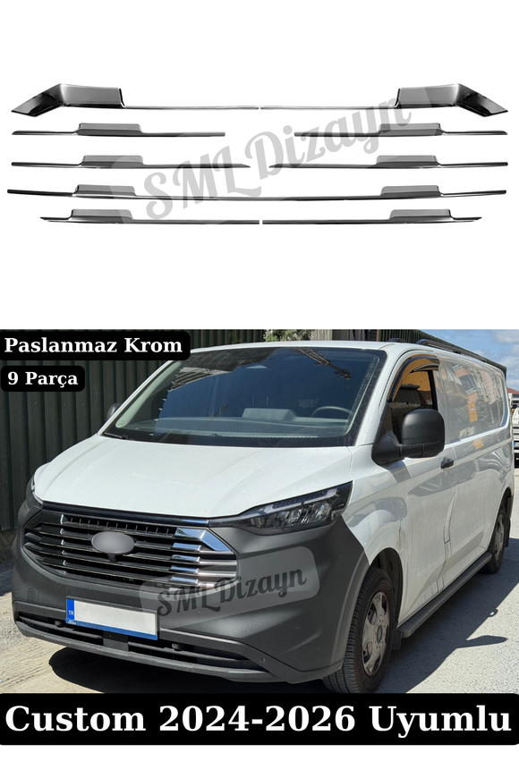 transit custom ön panjur kromları