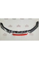 universal front lip splitter black red