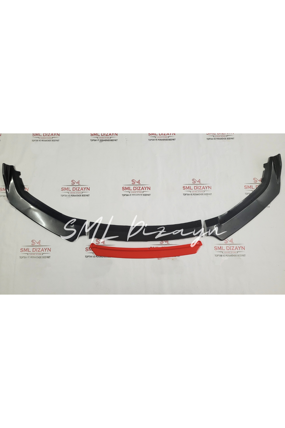 universal front lip splitter black red