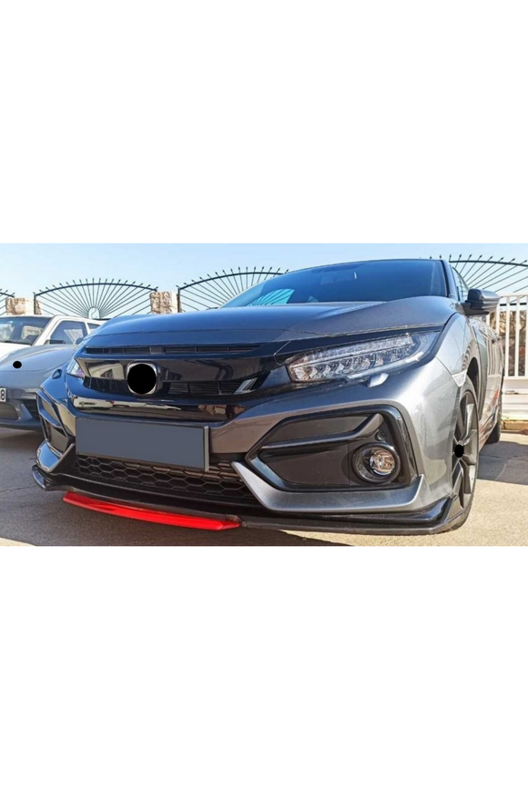 front lip splitter black red
