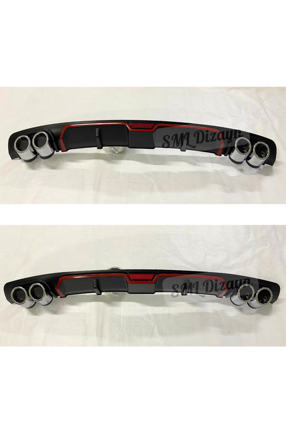 universal 4 egzozlu difizör difüzör arka ek