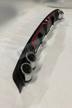 rear diffuser lip dual exhaust universal red line 