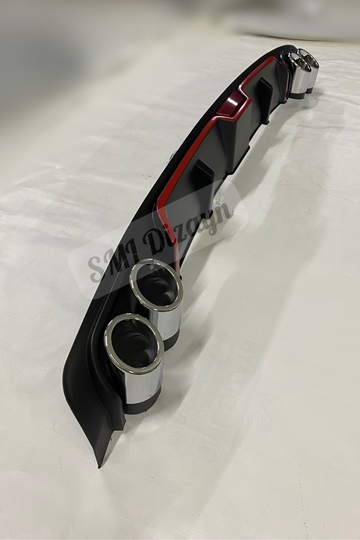 rear diffuser lip dual exhaust universal red line 