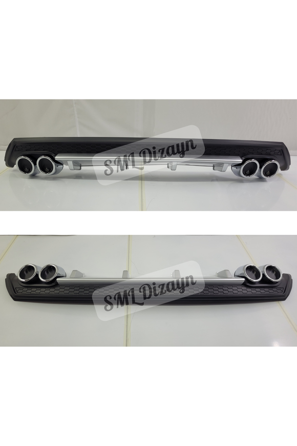 rear gray diffuser lip for universa volkswagen polo mk5 6c