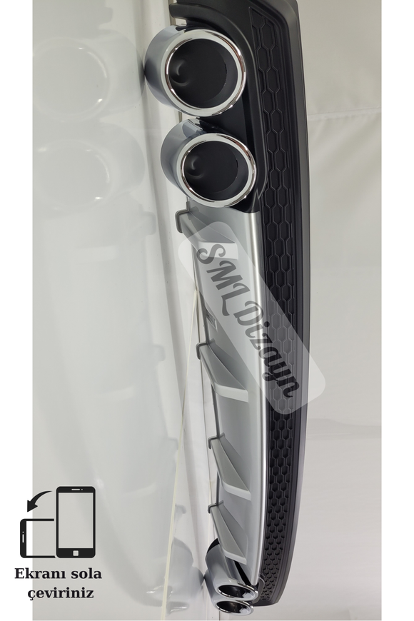 Universal Polo 4 outlet Gray Diffuser Rear Additional Plastic 