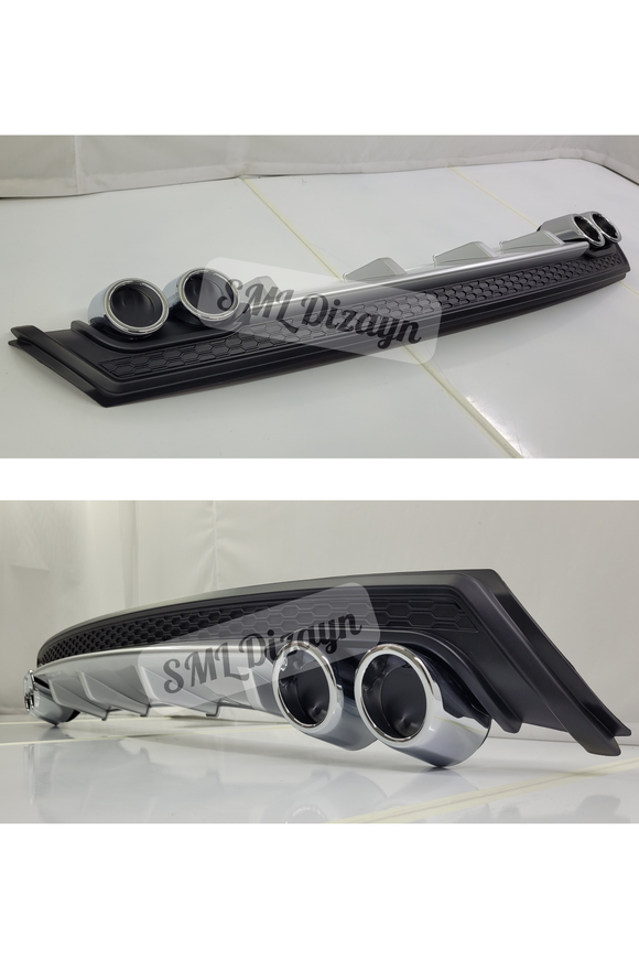 Universal Polo 4 outlet Gray Diffuser Rear Additional Plastic 