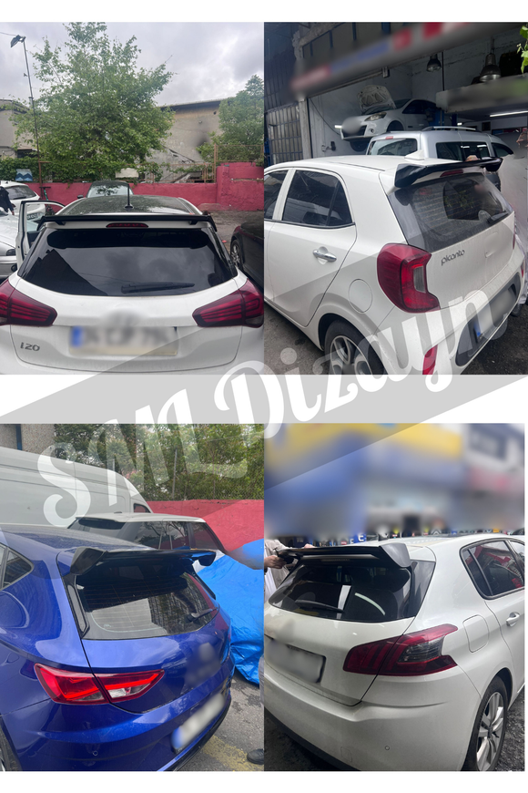 Üniversal Hatchback Spoiler Bagaj Üstü Spoyler Boyasız