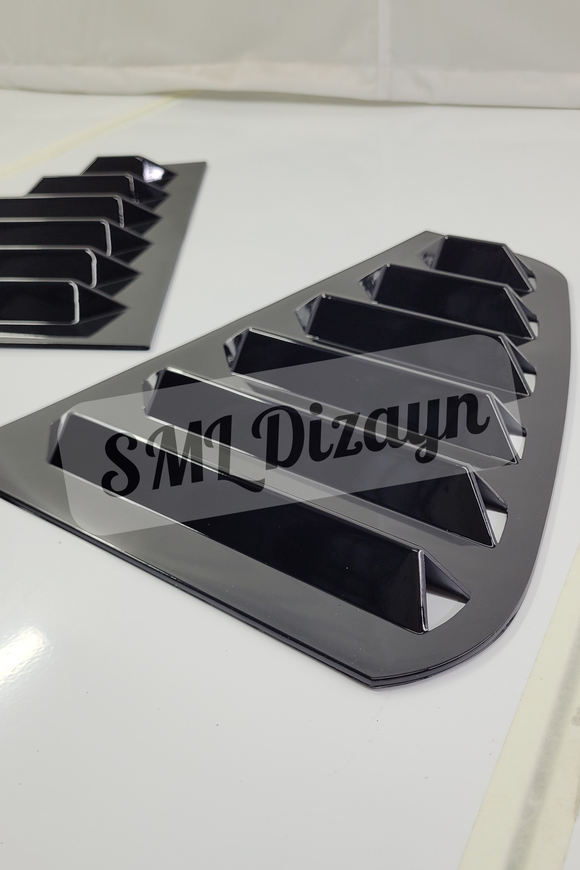 Golf 6 Kelebek Cam Vizör Kaplama Parlak Siyah 2008-2012