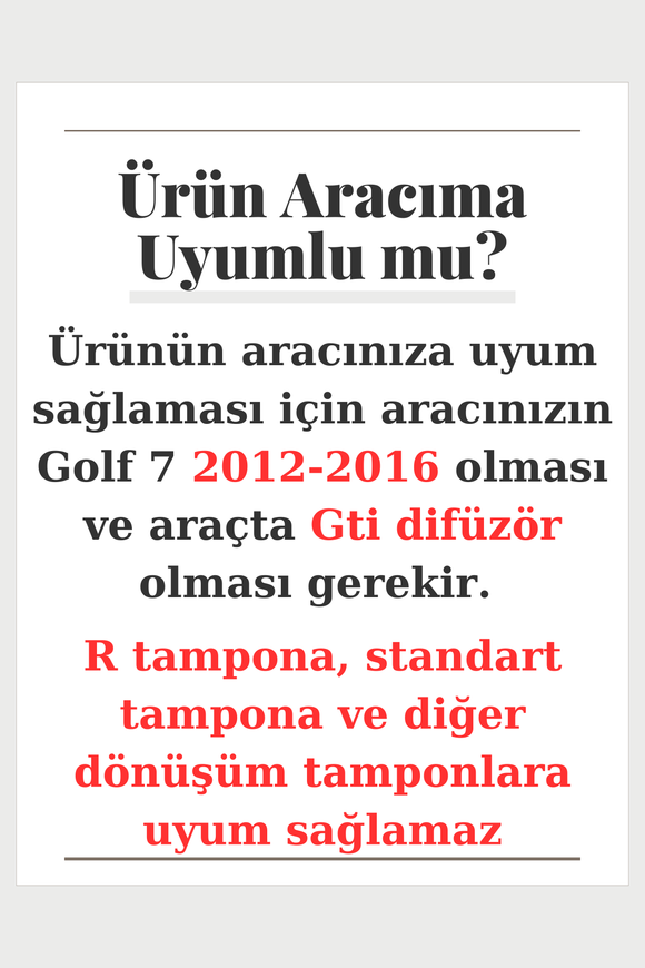 Golf 7 Gti Arka Flap Bıçak Lip Parlak Siyah