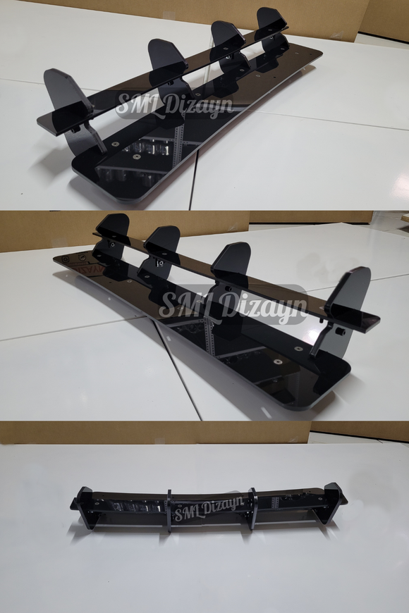 Golf 7.5 R Tampon için 4'lü Çift Kat Orta Flap Bıçak Parlak Siyah 8 mm