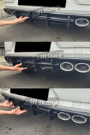 Golf 7.5 R Tampon için 4'lü Çift Kat Orta Flap Bıçak Parlak Siyah 8 mm-11