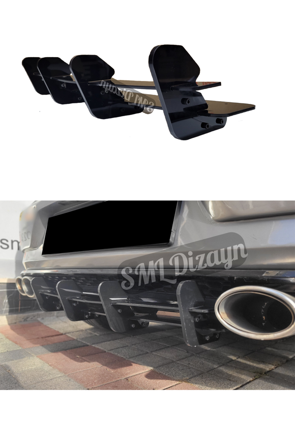 rear diffuser splitters for volkswagen golf 7.5 