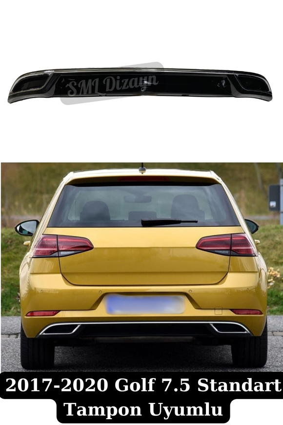 Golf 7.5 R Line Difüzör Egzoz Görünümlü Parlak Siyah 2017-2020