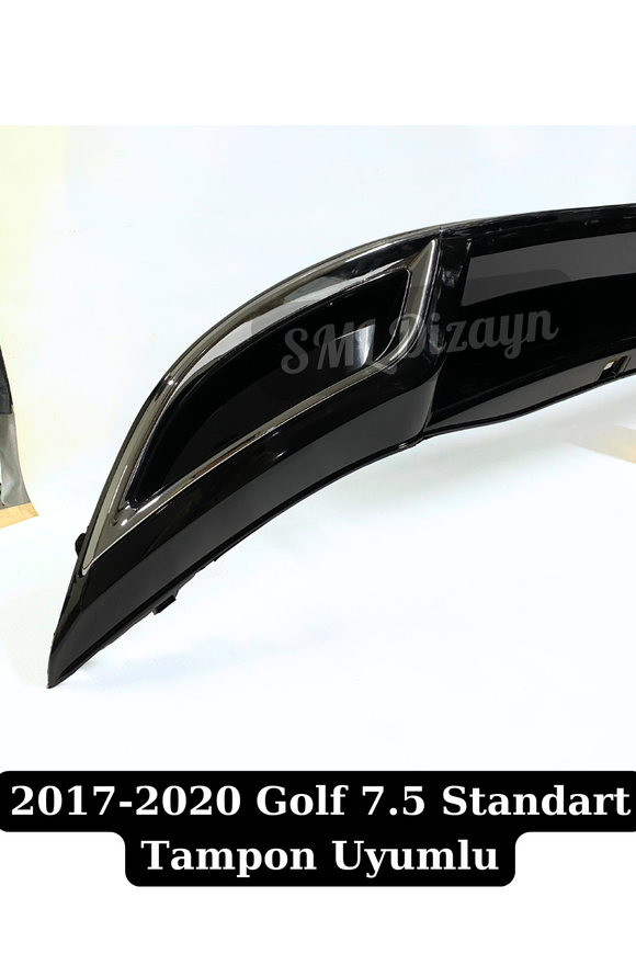 Golf 7.5 R Line Difüzör Egzoz Görünümlü Parlak Siyah 2017-2020