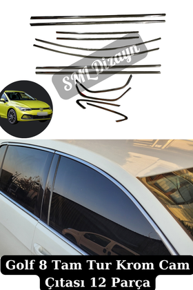 volkswagen golf 8 krom cam çıtası nikelaj