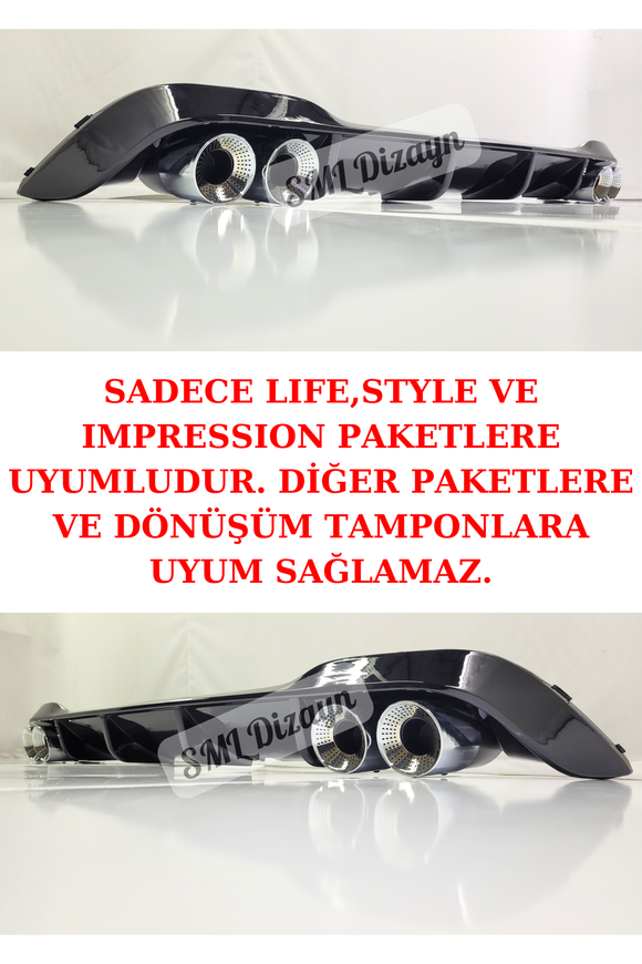 golf 8 4 çıkışlı arka difüzör ek