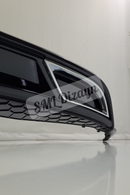 glossy black volkswagen polo mk6 rear diffuser lip spoiler 