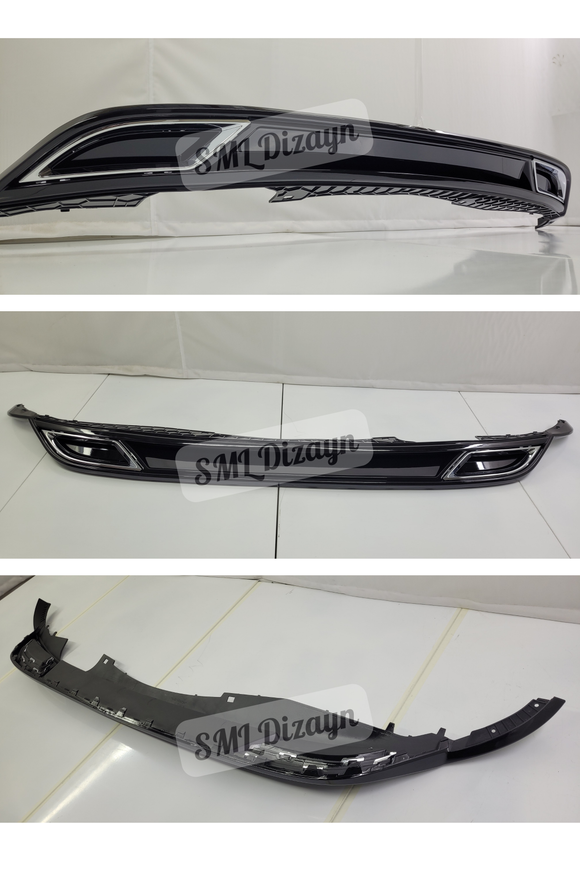 volkswagen polo mk6 nikelajlı difizör egzoz görünüm 