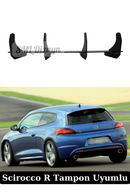 Scirocco R Arka Tampon için 4lü Flap-Bıçak-Lip Parlak Siyah 2009-2017-1