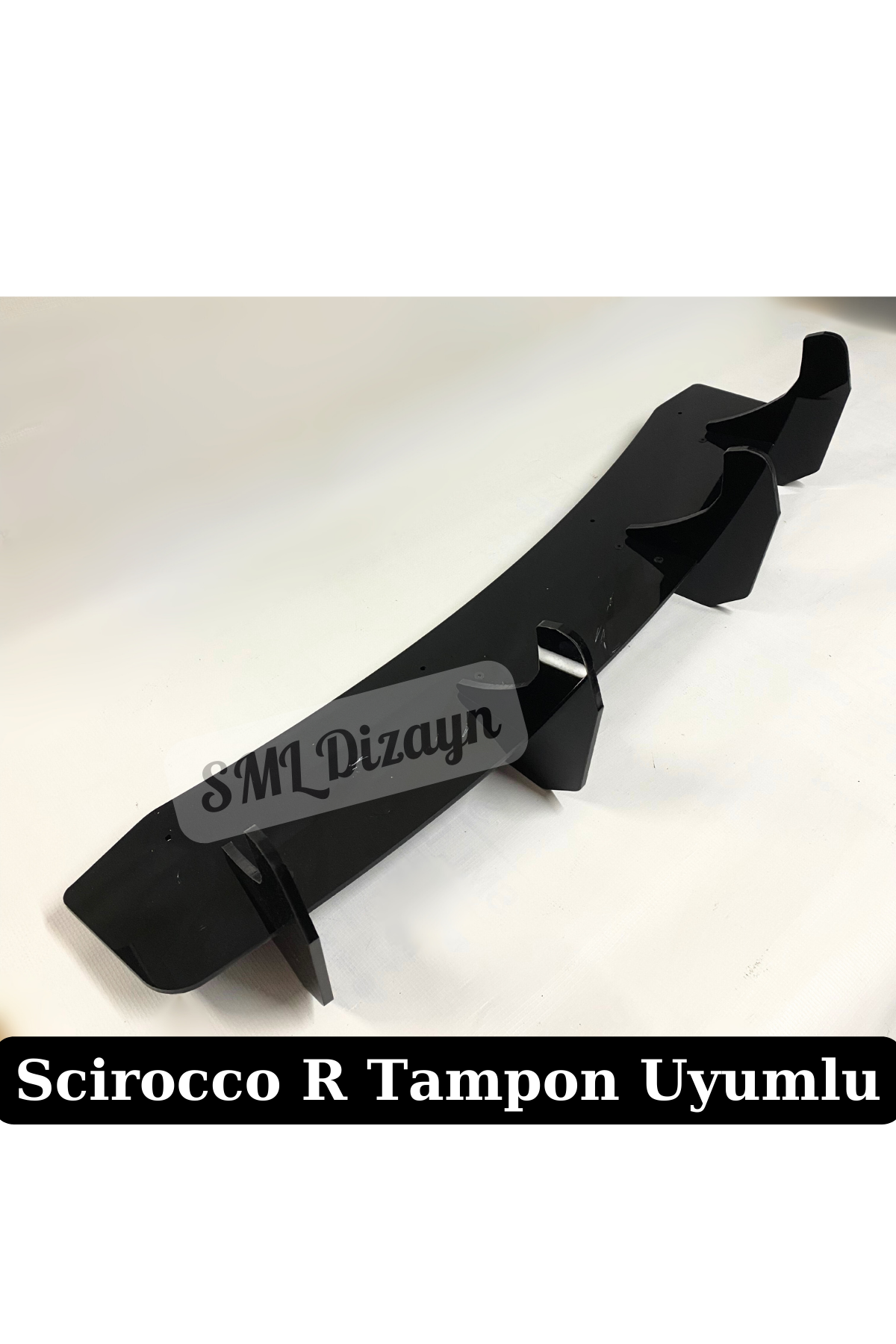 Scirocco R Rear Bumper 4-Piece Flap-Blade-Lip Glossy Black 2009-2017