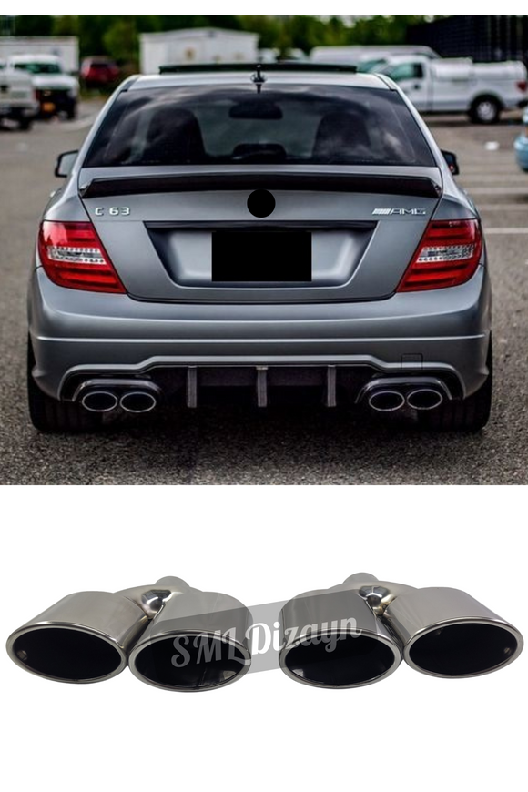 dual exhaust tips for amg mercedes c63 w204