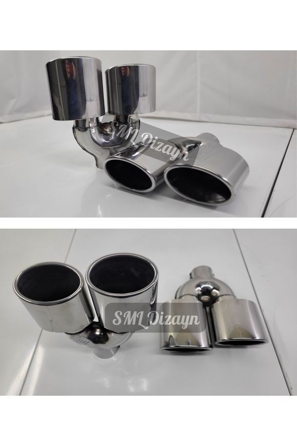 dual exhaust tips for amg mercedes c63 w204
